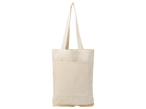 Складная сумка Jute из хлопка и джута с карманом, фото 3