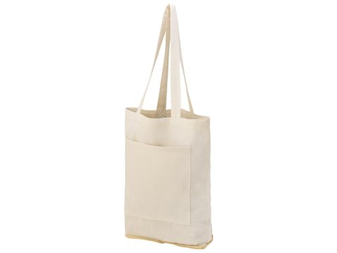 Складная сумка Jute из хлопка и джута с карманом, фото 6