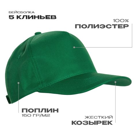 Бейсболка STAN 5 клиньев полиэстер 150, 10P