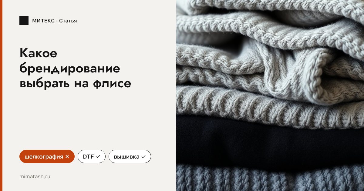 Какое брендирование выбрать на недорогом флисе: DTF, термотрансфер или вышивка